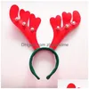 Decoraciones navideñas Astas Disfraz Diadema Fiesta de Navidad Santa Reno Elk Headwear Sombrero para el cabello Gorro Regalo para niños Entrega de entrega Hogar Jardín Dham5