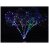 Balonowe LED przezroczyste świetlne oświetlenie Bobo Bobal Ball z 80 cm sznurek bieguny świąteczny Przyjęcie świąteczne Dekoracje Drop dostawa DH7FB
