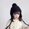 Береты Doit, зимняя шапка для маленьких девочек, шапочки, защищающие уши, однотонные детские акриловые шапки-бомберы, теплые детские шапки-ушанки для детей от 2 до 8 лет