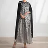 Vêtements ethniques Diamants de luxe Abayas pour femmes musulmanes Cape Longue Maxi Robe Turquie Eid Party Broderie Kaftan Dubaï Islamique Marocain