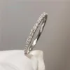 Inbeaut 18K plaqué or blanc passe diamant test rond excellente coupe 0 1 ct Micro D couleur bague 925 argent bijoux de fête 210924239z