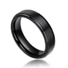 2 pièces 6mm 8mm anneaux ensembles 100% pur titane noir Couple bandes de mariage amoureux de fiançailles bijoux Alliance Bague Homme3290