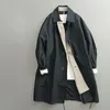 Męskie płaszcze płaszcze 2023 Środkowa długość wiatrówka japońska cienka bawełniana kurtka harajuku wodoodporna wodoodporna ubranie dla pojedynczych piersi