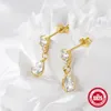 Boucles d'oreilles CANNER S925 argent Sterling japonais goutte d'eau cristal boucle d'oreille femmes léger luxe tempérament mariage 18k plaqué or