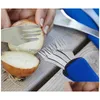 Löffel Gabel Löffel 3 in 1 Geschirr Edelstahl Besteck Utensil Combo Küche Outdoor Picknick Schaufel/Messer/Gabel Set 500 Stück Drop Deliv Dhmxb