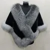 Women's Cape Shawls fur shawl female imitation mink fur fur collar dress cloak autumn and winter short coat 231023