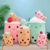 Animali di peluche ripieni 20-25 cm Peluche di tè alle bolle di vita reale cibo farcito tè al latte bambola morbida frutta tazza di tè cuscino giocattoli per bambini regalo di compleanno