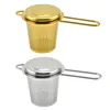 Reusable Stainless Steel Strainers Large Capacity Infuser Mesh Strainer with Cap Water Filter Coffee Tea Tools Q665