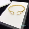 Vintage Double Letters Charm Bracelets Women Open Bracelet Date Party Appointment Bangle Jewelry With Box