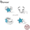 Stud Bamoer 925 Sterling Silver Simple Turquoise Piercing Ear Dream Catcher Hollow Evil Eye Star Heart Earring Clip Jewets Gift YQ231026