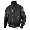 Men's Jackets Men Tactical Military Jackets Big Pocket Pilot Baseball Air Force Coat ArmyGreen Bomber Jacket Stand-collar Motorcycle Outwear 231026