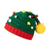 Berets Christmas Tree Knitted Hat Children Adults Party Dressing Handmade Woolen Warm Gift