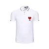 Moda marka Wysokiej jakości mężczyźni bawełna lapelowa koszulka polo letnia krótkie rękawy miłosne koszulki kształt serca kobiety