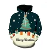 Bluzy męskie świąteczne bluzy z kapturem 3D Snowman kolekcja drukowana bluza z kapturem swoboda moda damska y2k duże sudaderas