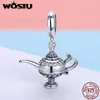 WOSTU 925 Sterling Silver Lamp of Aladdin Dangle Charm Fit Original DIY Beads Bracelet Lucky Jewelry Gift FIC703326k