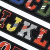 Logotipo da marca personalizada A-Z Patch de letra em inglês Ferro em patches de gancho e laço bordados para roupas com ele Apliques de roupas DIY Acessório Crachá de braçadeira