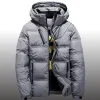 Inverno pato branco para baixo jaqueta masculina neve parka qualidade térmica casual fino grosso quente casaco blusão com capuz