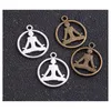 Charms 200st Sier Bronze Plated Yoga Pendants For Armband Halsbandsmycken som gör DIY Handgjorda Craft 20X2M Drop Leverans Findings Co Dhzcu