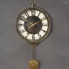 Wandklokken 3D Ronde Moderne Kunstklok Geruisloze Grote Woonkamer Retro Vintage Horloge Horloge Murale Decoratie