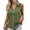 Blouses Femmes Femmes Sumemr Tan Top Chemise de couleur unie Élégant Oversize Col en V Débardeurs Respirant Doux Casual T-shirts d'été