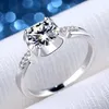 Cluster Rings 925 Sterling Silver 0.5 1 2 Moissanite Classic Cow Head Small Waist Women's Ring Beautiful Jewelry