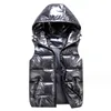 2023 designer mens vest zipper shiny surface puffer vest bodywarmer down cotton mens gilet sleeveless winter jacket coat women