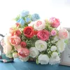 Decorative Flowers 30cm 5 Heads Silk Peonies Artificial Wedding Home Decor Samll Bouquet Pretty Autumn Scenes Arrangement Peony Fake Flower