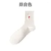 Damensocken, chinesischer einzigartiger Stil, Stickerei, Mahjong-Socken, Damen-Frühling und Sommer, nationale Flut, Mid-Tube-Socke, Straßentrend, Baumwollstrümpfe