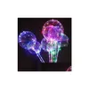 Ballon lumineux LED transparent coloré clignotant ballons d'éclairage avec 70 cm pôle décorations de fête approvisionnement de vacances Cca8166 Drop Deliv Dhqzp