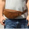 Waist Bags Genuine Crazy Horse Leather Waist Packs For Men mini Travel Fanny Pack Belt bag Male Small Waist Bag Phone Pouch Men Summer bag 231026