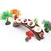 Sushi Tools pot arch bridge plate sushi boat tableware Dessert wooden dim sum tray japanese kitchen bento 231026