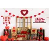 Stickers muraux Saint Valentin Pographie Toiles de fond Brique Porte en bois Rouge Rose Fleur Amour Coeur Fond Mariage Douche nuptiale Poshoot 231026