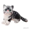 Animaux en peluche en peluche, chats réalistes, jouet de Simulation à poils courts, poupée de chaton mignon, jouets pour animaux de compagnie, décoration de maison, cadeau d'anniversaire pour garçons et filles