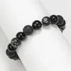 Strand Dark Series Natuurlijke Zwarte Onyx Vulkanische Rots Kaart Steen Kralen Armband Homme Koperen Accessoires Lava Sieraden Voor Vrouwen Pulsera