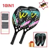 Tennis Rackets 24 Hours Raquete Beach Tennis Camewin 3K Full Carbon Fiber Rough Surface Tennis Racket With Cover Bag Send One Overglue 231025