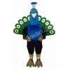 Costumes de mascotte de paon bleu de haute qualité Halloween robe de soirée fantaisie personnage de dessin animé carnaval publicité de Noël tenue de costume de fête d'anniversaire