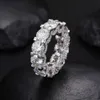 Arrival Diamond 925 Sterling Silver Ring 17g Vvs Moissanite Iced Out Moissanite Eternity Engagement Ring for Women