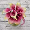 Flores decorativas 5 PCS 33 CM Artificial Calla Lily Ramo Único Cola Macia Mini Decoração de Casa Flor