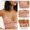 BHs Neue Frauen Homewear Nahtlose gerippte dünne BH Draht frei Damen Spitze Bralette rückenfreie Baumwolle Unterwäsche für Frauen Spitze Dessous T231026