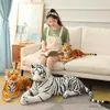 Animali di peluche ripieni 50-110 cm realistici giocattoli di peluche tigre morbidi animali selvatici simulazione bambola tigre bianca bambini regali di compleanno per bambini