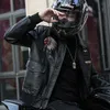 男性Sレザーフェイク秋の冬の男性モーターサイクルジャケットラペルヴィンテージ刺繍機関車ジャケットPUバイカーコートストリートウェア男性231025