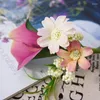 Kwiaty dekoracyjne 5pcs 33 cm sztuczna calla lilia pojedyncza gałąź miękki klej mini kwiat dekoracji domowej