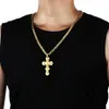 Pendentif Colliers Multilayed Rivet Croix Collier en acier inoxydable Chaîne de lien d'église pour hommes Bijoux de prière orthodoxe Gift290f