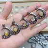 Kolye Kolyeleri Toptan 10 PCS/LOT Doğal Altın Rutilated Kuvars 7x9mm Oval Yarı Değerli Taş Takımları Kolye için Jewlery