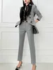 Women's Two Piece Pants 2023 Autumn Office Lady Work Wear 2 Set Women Outfit Blazer Coat Pant Sets Conjuntos Femininos Elegantes