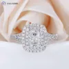 Aaa Gems 18k 2ct bijoux fins véritable or blanc Hip Hops bijoux bande de mariage bague de fiançailles Moissanite pour hommes