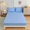 Bed Skirt UpzoSolid Color Series Polyester Fitted Sheet 1pcs Queen Size Sheets Set of 180x200 With Elastic Band 150200 231026