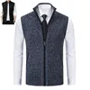 Men's Vests Fleece Vest Work Daily Leisure Thickened Stand Collar Zipper Long Rain Jacket Coats For Men