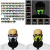 Stock Stock 69 Style Flash LED Music Mask z dźwiękiem aktywny do tańca jazdy na łyżwiarce Maska kontroli głosu Party Halloween Maski Fy0063 B1026