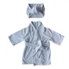 Toallas Batas Nacidas Baby Boy Girl Robe Set 100% Toallas de algodón Terry Albornoz infantil con capucha Sleeprobe con sombreros Traje para el hogar 9M-2Y 231024
